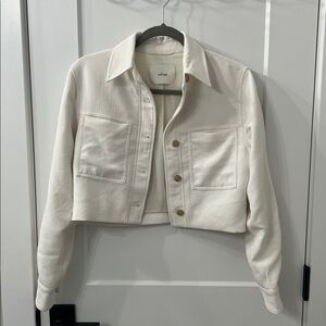 Aritzia Cream Cropped Jean Jacket